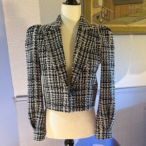 Women's Black and White Tweed sparkly Jacket